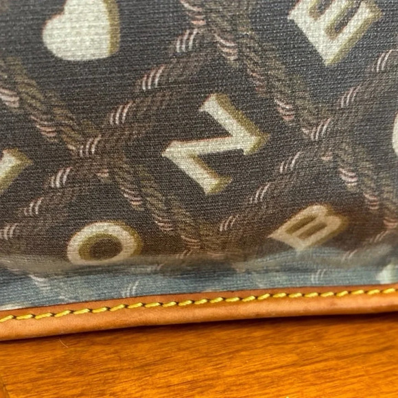 Dooney and Bourne Vintage Leather Letters Crossbody Bag Brown Tan - Picture 12 of 12